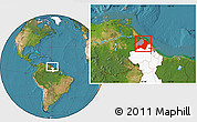 Satellite Location Map of I-2  Waini, highlighted country, highlighted parent region
