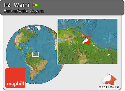 Satellite Location Map of I-2  Waini, highlighted parent region