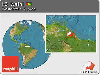 Satellite Location Map of I-2  Waini, highlighted parent region