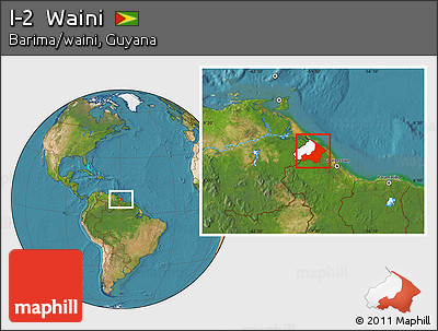 Satellite Location Map of I-2  Waini, highlighted parent region