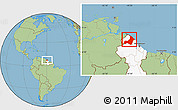 Savanna Style Location Map of I-2  Waini, highlighted country