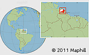 Savanna Style Location Map of I-2  Waini, highlighted parent region, within the entire country
