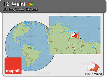 Savanna Style Location Map of I-2  Waini, highlighted parent region