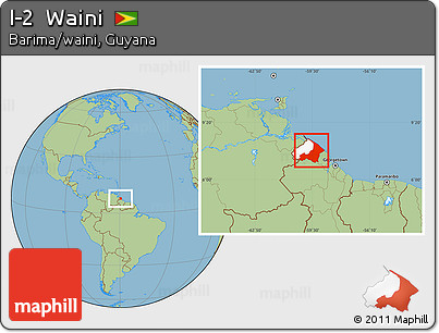 Savanna Style Location Map of I-2  Waini, highlighted parent region
