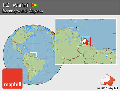 Savanna Style Location Map of I-2  Waini, highlighted parent region