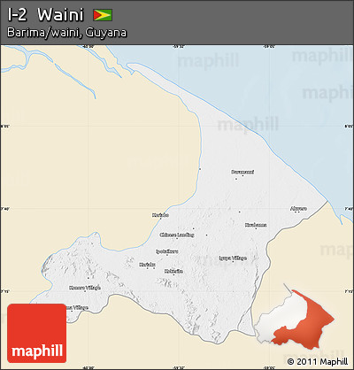 Classic Style Map of I-2  Waini, single color outside