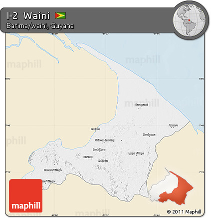 Classic Style Map of I-2  Waini, single color outside