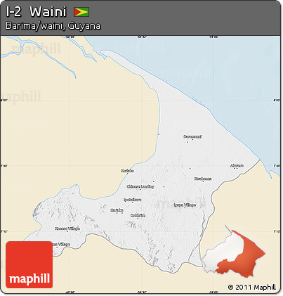 Classic Style Map of I-2  Waini, single color outside
