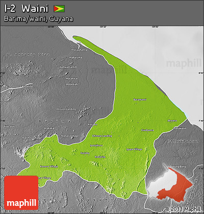 Physical Map of I-2  Waini, desaturated