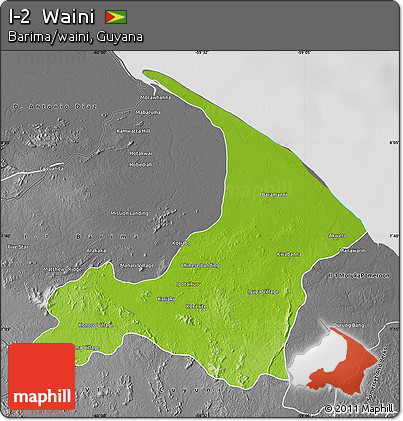 Physical Map of I-2  Waini, desaturated