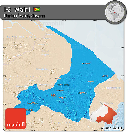 Political Map of I-2  Waini, lighten