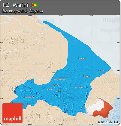 Political Map of I-2  Waini, lighten
