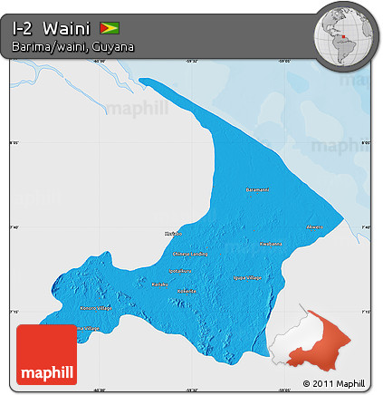 Political Map of I-2  Waini, single color outside