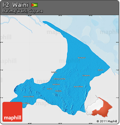 Political Map of I-2  Waini, single color outside