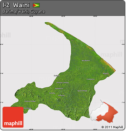 Satellite Map of I-2  Waini, cropped outside