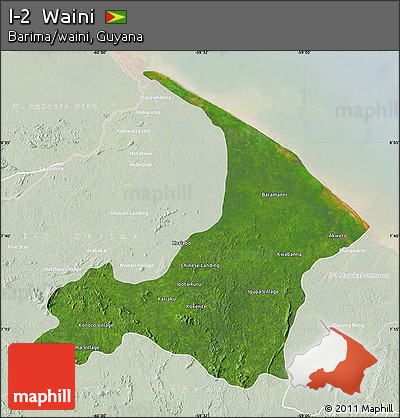 Satellite Map of I-2  Waini, lighten
