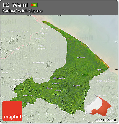 Satellite Map of I-2  Waini, lighten
