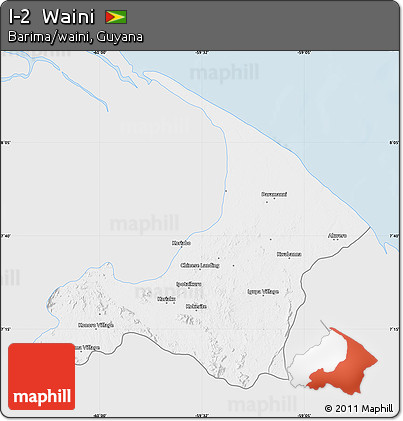 Silver Style Map of I-2  Waini, single color outside