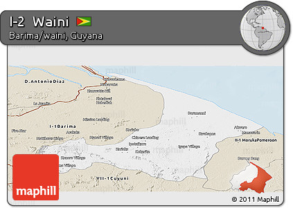 Classic Style Panoramic Map of I-2  Waini
