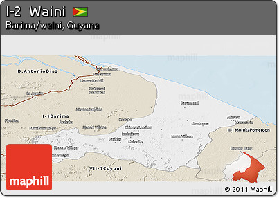Classic Style Panoramic Map of I-2  Waini