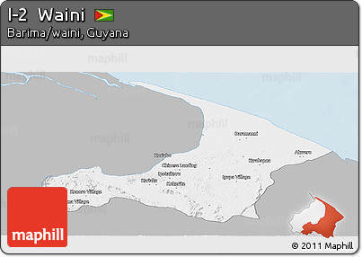 Gray Panoramic Map of I-2  Waini, single color outside