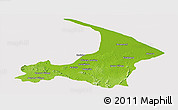 Physical Panoramic Map of I-2  Waini, cropped outside