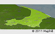 Physical Panoramic Map of I-2  Waini, darken