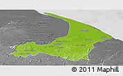 Physical Panoramic Map of I-2  Waini, desaturated