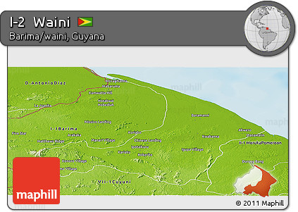 Physical Panoramic Map of I-2  Waini