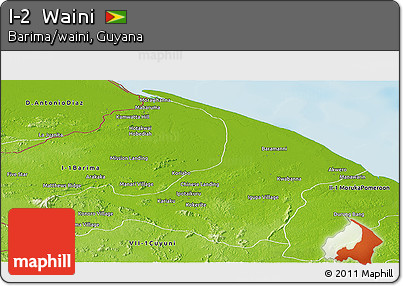 Physical Panoramic Map of I-2  Waini