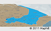 Political Panoramic Map of I-2  Waini, semi-desaturated