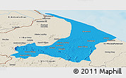 Political Panoramic Map of I-2  Waini, shaded relief outside