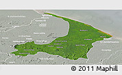 Satellite Panoramic Map of I-2  Waini, lighten, semi-desaturated