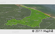 Satellite Panoramic Map of I-2  Waini, semi-desaturated