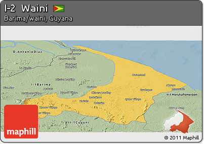 Savanna Style Panoramic Map of I-2  Waini