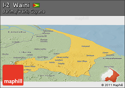 Savanna Style Panoramic Map of I-2  Waini