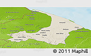 Shaded Relief Panoramic Map of I-2  Waini, physical outside