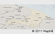 Shaded Relief Panoramic Map of I-2  Waini, semi-desaturated
