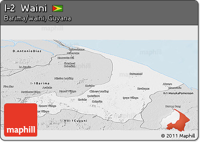 Silver Style Panoramic Map of I-2  Waini