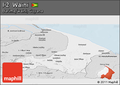 Silver Style Panoramic Map of I-2  Waini