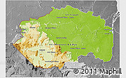 Physical 3D Map of Cuyuni/mazaruni, desaturated