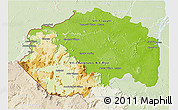Physical 3D Map of Cuyuni/mazaruni, lighten