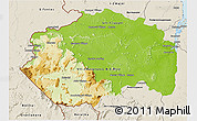 Physical 3D Map of Cuyuni/mazaruni, shaded relief outside