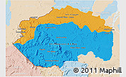 Political 3D Map of Cuyuni/mazaruni, lighten