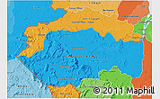 Political 3D Map of Cuyuni/mazaruni, political shades outside