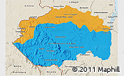 Political 3D Map of Cuyuni/mazaruni, shaded relief outside