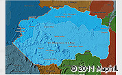Political Shades 3D Map of Cuyuni/mazaruni, darken