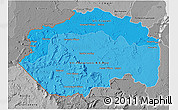 Political Shades 3D Map of Cuyuni/mazaruni, desaturated