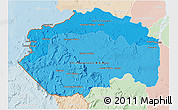 Political Shades 3D Map of Cuyuni/mazaruni, lighten