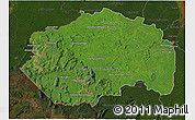 Satellite 3D Map of Cuyuni/mazaruni, darken
